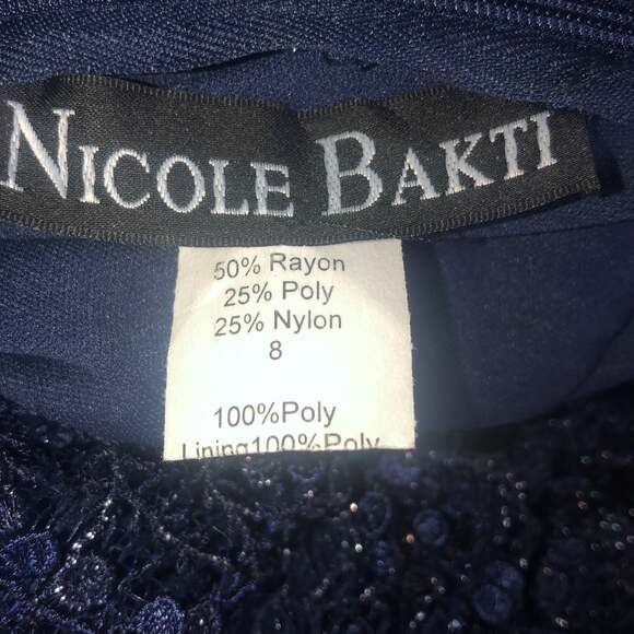 NICOLE BAKTI  Scalloped Flutter Sleeve Beaded Mermaid Dress STYLE #663 size 8 - Picture 12 of 12